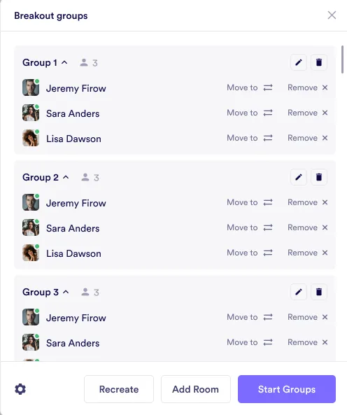 Breakout groups auto assign - Step
3