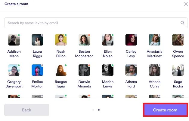 Creating a direct room - Step
3