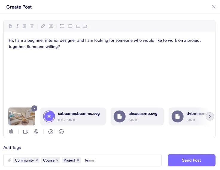 Creating a post - Step 3