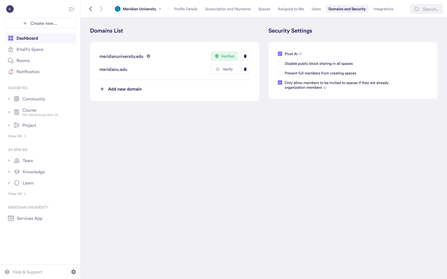Domains and Security